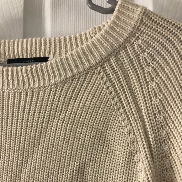 Cream Sweater with Lace Up Sides - Picture 2 of 4